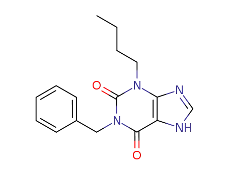 Molecular Structure of 161419-61-0 (1H-Purine-2,6-dione, 3-butyl-3,7-dihydro-1-(phenylmethyl)-)