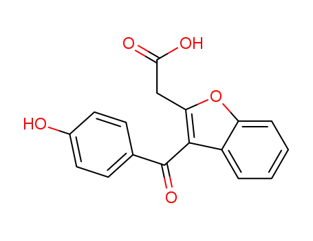 Molecular Structure of 160420-60-0 (2-Benzofuranacetic acid, 3-(4-hydroxybenzoyl)-)