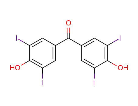 Molecular Structure of 15198-16-0 (4,4'-dihydroxy-3,5,3',5'-tetraiodo-benzophenone)