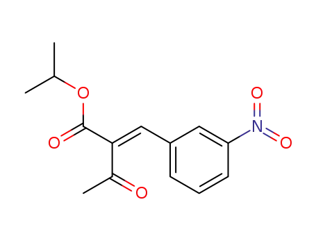 Molecular Structure of 118431-04-2 (Butanoic acid, 2-[(3-nitrophenyl)methylene]-3-oxo-, 1-methylethyl ester,
(E)-)