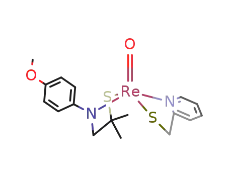 Molecular Structure of 149922-87-2 ((N-(2-mercapto-2-methylpropyl)-N-(4'-methoxyphenyl)aminato)(2-mercaptomethylpyridinato)oxorhenium(V))