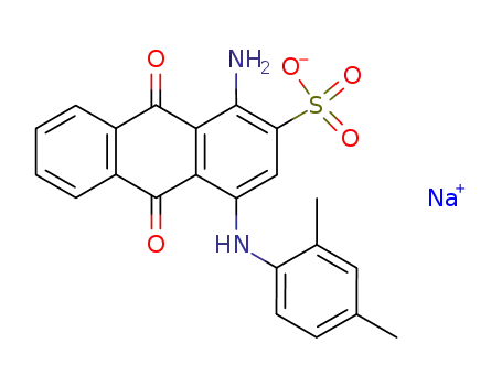 Molecular Structure of 61109-39-5 (1-Amino-4-[(2,4-dimethylphenyl)amino]-9,10-dihydro-9,10-dioxo-2-anthracenesulfonic acid sodium salt)