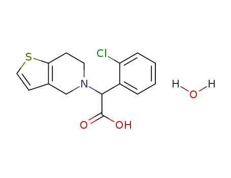 α-[4,5,6,7-tetrahydro-thieno[3,2-c]-5-pyridyl]-o.chlorophenylacetic acid monohydrate