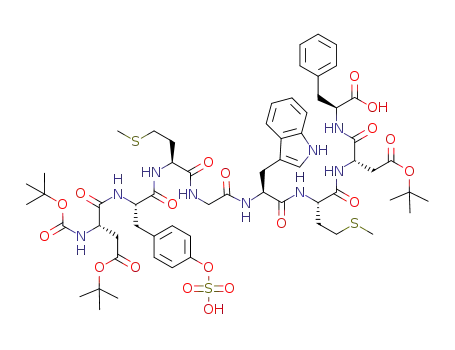 Boc-Asp(tBu)-Tyr(SO<sub>3</sub>H)-Met-Gly-Trp-Met-Asp(tBu)-Phe-OH