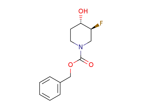 Molecular Structure of 913574-96-6 (trans-1-Cbz-3-fluoro-4-hydroxypiperidine)
