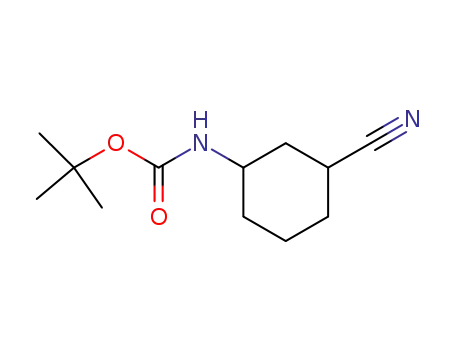 Molecular Structure of 920966-19-4 (trans-1-(Boc-aMino)-3-cyanocyclohexane, 97%)