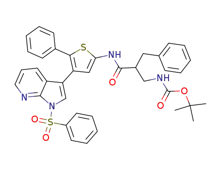 1,1-dimethylethyl [3-oxo-2-(phenylmethyl)-3-({5-phenyl-4-[1-(phenylsulfonyl)-1H-pyrrolo[2,3-b]pyridin-3-yl]-2-thienyl}amino)propyl]carbamate