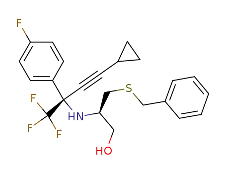 (2R)-3-(benzylthio)-2-{[(1R)-3-cyclopropyl-1-(4-fluorophenyl)-1-(trifluoromethyl)prop-2-yn-1-yl]amino}propan-1-ol