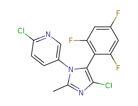 2-chloro-5-(4-chloro-2-methyl-5-(2,4,6-trifluorophenyl)-1H-imidazol-1-yl)pyridine