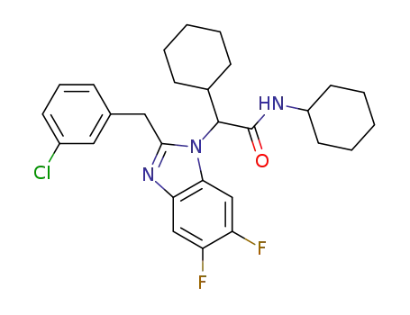 2-[2-(3-Chloro-benzyl)-5,6-difluoro-benzoimidazol-1-yl]-2,N-dicyclohexyl-acetamide