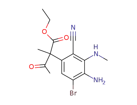 2-(4-amino-5-bromo-2-cyano-3-methylaminophenyl)-2-methyl-3-oxobutyric acid ethyl ester