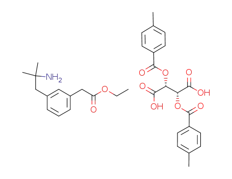 Butanedioic acid, 2,3-bis[(4-methylbenzoyl)oxy]-, (2R,3R)-, compd. with
ethyl 3-(2-amino-2-methylpropyl)benzeneacetate (1:1)