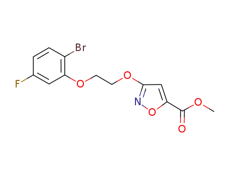 Molecular Structure of 1073319-23-9 (methyl 3-[2-(2-bromo-5-fluorophenoxy)ethoxy]isoxazole-5-carboxylate)