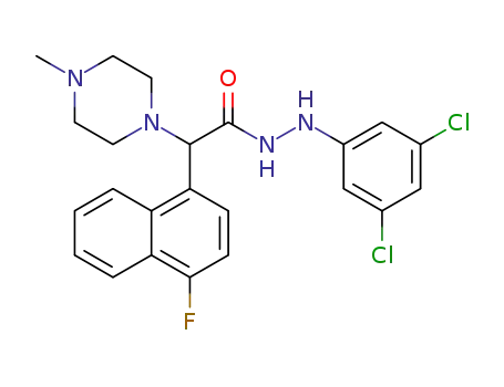 (+/-)-N'-(3,5-dichlorophenyl)-2-(4-fluoro-1-naphthalenyl)-2-(4-methyl-1-piperazinyl)ethanohydrazide