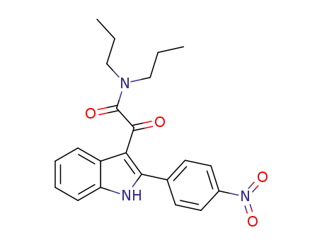 Molecular Structure of 1060748-34-6 (N,N-di-n-propyl-[2-(4-nitrophenyl)indol-3-yl]glyoxylamide)