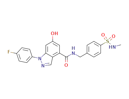 1-(4-fluoro-phenyl)-6-hydroxy-1H-indazole-4-carboxylic acid 4-methylsulfamoyl-benzylamide