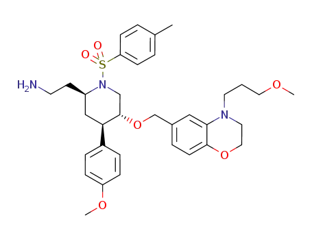 2-[(2S,4R,5R)-4-(4-methoxy-phenyl)-5-[4-(3-methoxy-propyl)-3,4-dihydro-2H-benzo[1,4]oxazin-6-ylmethoxy]-1-(toluene-4-sulfonyl)-piperidin-2-yl]-ethylamine