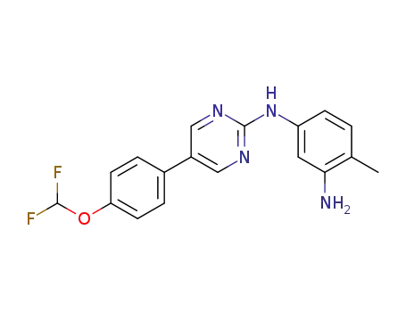 Molecular Structure of 1123515-40-1 (N1-(5-(4-(difluoromethoxy)phenyl)pyrimidin-2-yl)-4-methylbenzene-1,3-diamine)