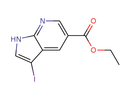 Molecular Structure of 864681-19-6 (1H-Pyrrolo[2,3-b]pyridine-5-carboxylic acid, 3-iodo-, ethyl ester)