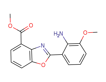 Molecular Structure of 1086562-05-1 (2-(2-amino-3-methoxyphenyl)-benzoxazole-4-carboxylic acid methyl ester)
