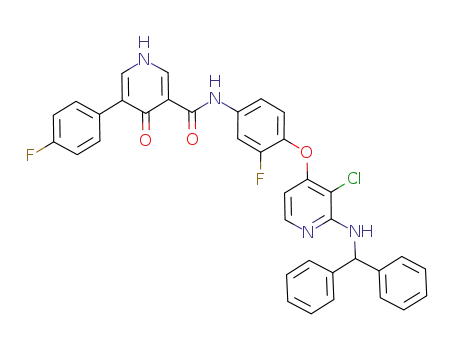 N-(4-(2-(benzhydrylamino)-3-chloropyridin-4-yloxy)-3-fluorophenyl)-5-(4-fluorophenyl)-4-oxo-1,4-dihydropyridine-3-carboxamide