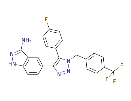 5-{5-(4-fluorophenyl)-1-[4-(trifluoromethyl)benzyl]-1H-1,2,3-triazol-4-yl}-1H-indazol-3-amine