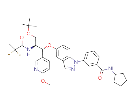 3-(5-{[(1R,2S)-3-tert-butoxy-2-[(2,2-difluoropropanoyl)amino]-1-(6-methoxypyridin-3-yl)propyl]oxy}-1H-indazol-1-yl)-N-cyclopentylbenzamide