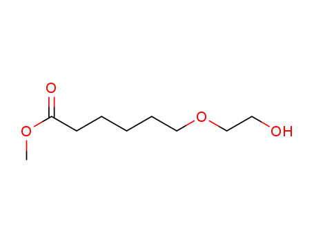 Molecular Structure of 919528-33-9 (Hexanoic acid, 6-(2-hydroxyethoxy)-, methyl ester)