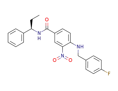 4-{[(4-fluorophenyl)methyl]amino}-3-nitro-N-[(1R)-1-phenylpropyl]benzamide