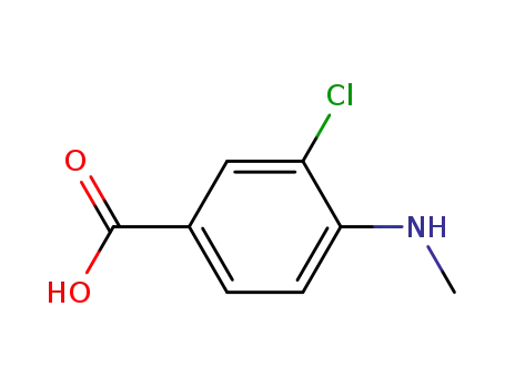 Molecular Structure of 72228-73-0 (3-chloro-4-(methylamino)benzoic acid)