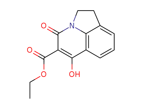 Molecular Structure of 84088-82-4 (ETHYL 6-HYDROXY-4-OXO-1,2-DIHYDRO-4H-PYRROLO[3,2,1-IJ]QUINOLINE-5-CARBOXYLATE)
