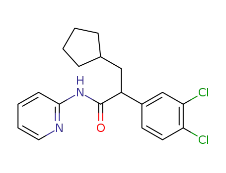 Molecular Structure of 300353-42-8 (3,4-DICHLORO-ALPHA-(CYCLOPENTYLMETHYL)-N-2-PYRIDINYL-BENZENEACETAMIDE)