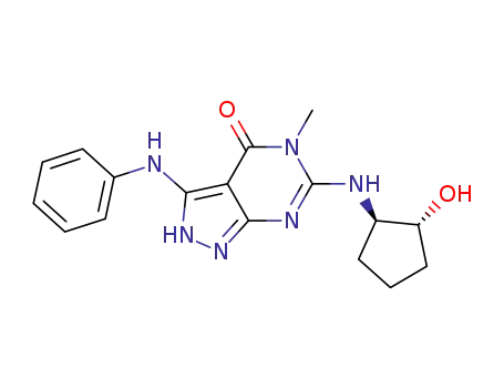 6-((1R,2R)-2-hydroxycyclopentylamino)-5-methyl-3-(phenylamino)-2H-pyrazolo[3,4-d]pyrimidin-4(5H)-one