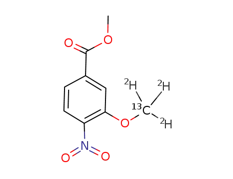 Molecular Structure of 1130037-27-2 ([methoxy-13C,D<sub>3</sub>]methyl 3-methoxy-4-nitrobenzoate)