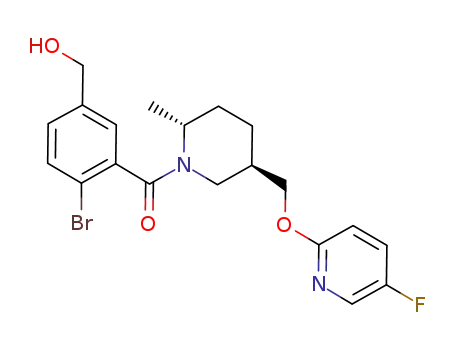 (4-bromo-3-(((2R,5R)-5-(((5-fluoro-pyridin-2-yl)oxy)methyl)-2-methyl-piperidin-1-yl)carbonyl)phenyl)-methanol