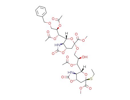 methyl (ethyl-O-acetyl-5-amino-5-N,4-O-carbonyl-3,5-dideoxy-9-O-(methyl 7,8-di-O-acetyl-5-amino-9-O-benzyl-5-N,4-O-carbonyl-3,5-dideoxy-D-glycero-α-D-galacto-2-nonulopyranosylonate)-2-thio-D-glycero-β-D-galacto-2-nonulopyranosid)onate