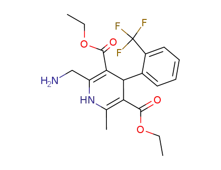 Molecular Structure of 68786-10-7 (3,5-Pyridinedicarboxylic acid,
2-(aminomethyl)-1,4-dihydro-6-methyl-4-[2-(trifluoromethyl)phenyl]-,
diethyl ester)