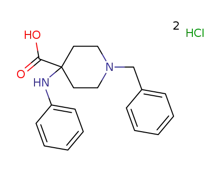 Molecular Structure of 61379-86-0 (1-benzyl-4-(phenylamino)piperidine-4-carboxylic acid dihydrochloride)
