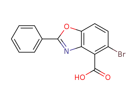 Molecular Structure of 906095-55-4 (4-Benzoxazolecarboxylic acid, 5-bromo-2-phenyl-)