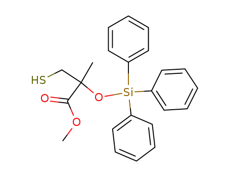 Molecular Structure of 1145871-97-1 (methyl 3-mercapto-2-methyl-2-[(triphenylsilyl)oxy]propanoate)