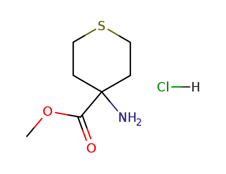 Molecular Structure of 161315-14-6 (4-Aminotetrahydrothiopyran-4-carboxylic acid methyl ester HCl)