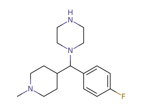 Molecular Structure of 878162-30-2 (Piperazine, 1-[(4-fluorophenyl)(1-methyl-4-piperidinyl)methyl]-)