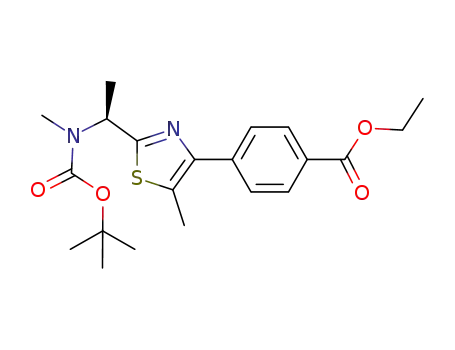 Benzoic acid,
4-[2-[(1S)-1-[[(1,1-dimethylethoxy)carbonyl]methylamino]ethyl]-5-methyl-
4-thiazolyl]-, ethyl ester