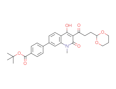 tert-butyl 4-(3-(3-(1,3-dioxan-2-yl)propanoyl)-4-hydroxy-1-methyl-2-oxo-1,2-dihydroquinolin-7-yl)benzoate