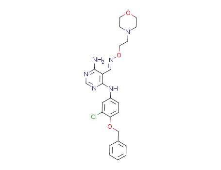Molecular Structure of 944341-54-2 (5E-4-Amino-6-(4-benzyloxy-3-chlorophenylamino)pyrimidine-5-carboxaldehydeN-(2-morpholin-4-ylethyl)oximehydrochloride)
