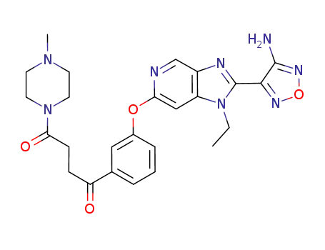 1-(3-{[2-(4-amino-furazan-3-yl)-1-ethyl-1H-imidazo[4,5-c]pyridin-6-yl]oxy}phenyl)-4-(4-methyl-1-piperazinyl)-4-oxo-1-butanone