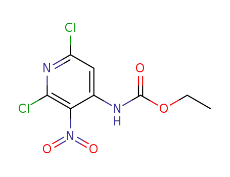 Molecular Structure of 947146-17-0 (N-(2,6-Dichloro-3-nitro-4-pyridinyl) carbamic acid ethyl ester)