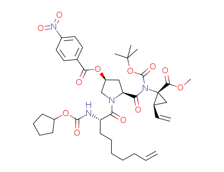Cyclopropanecarboxylic acid,
1-[[[(2S,4S)-1-[(2S)-2-[[(cyclopentyloxy)carbonyl]amino]-1-oxo-8-nonen-
1-yl]-4-[(4-nitrobenzoyl)oxy]-2-pyrrolidinyl]carbonyl][(1,1-dimethylethoxy)
carbonyl]amino]-2-ethenyl-, methyl ester, (1R,2S)-