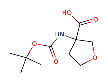 3-[(2-methylpropan-2-yl)oxycarbonylamino]oxolane-3-carboxylic acid cas no. 869785-31-9 97%