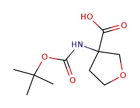 Molecular Structure of 869785-31-9 (3-{[(tert-butoxy)carbonyl]amino}oxolane-3-carboxylic acid)